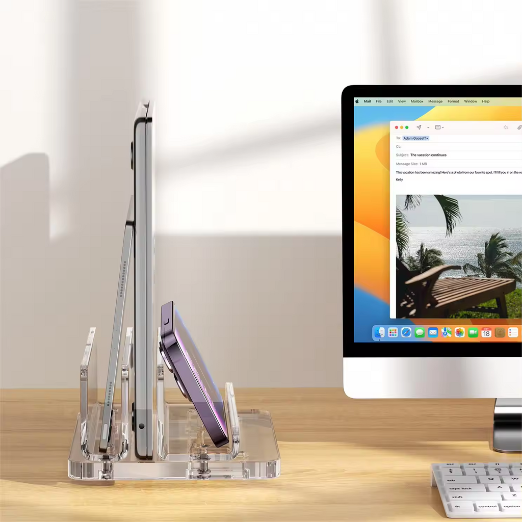 The Tri-Layer Stand Laptop, Keyboard & Phone | حامل الطبقات الثلاث — لابتوب وهاتف