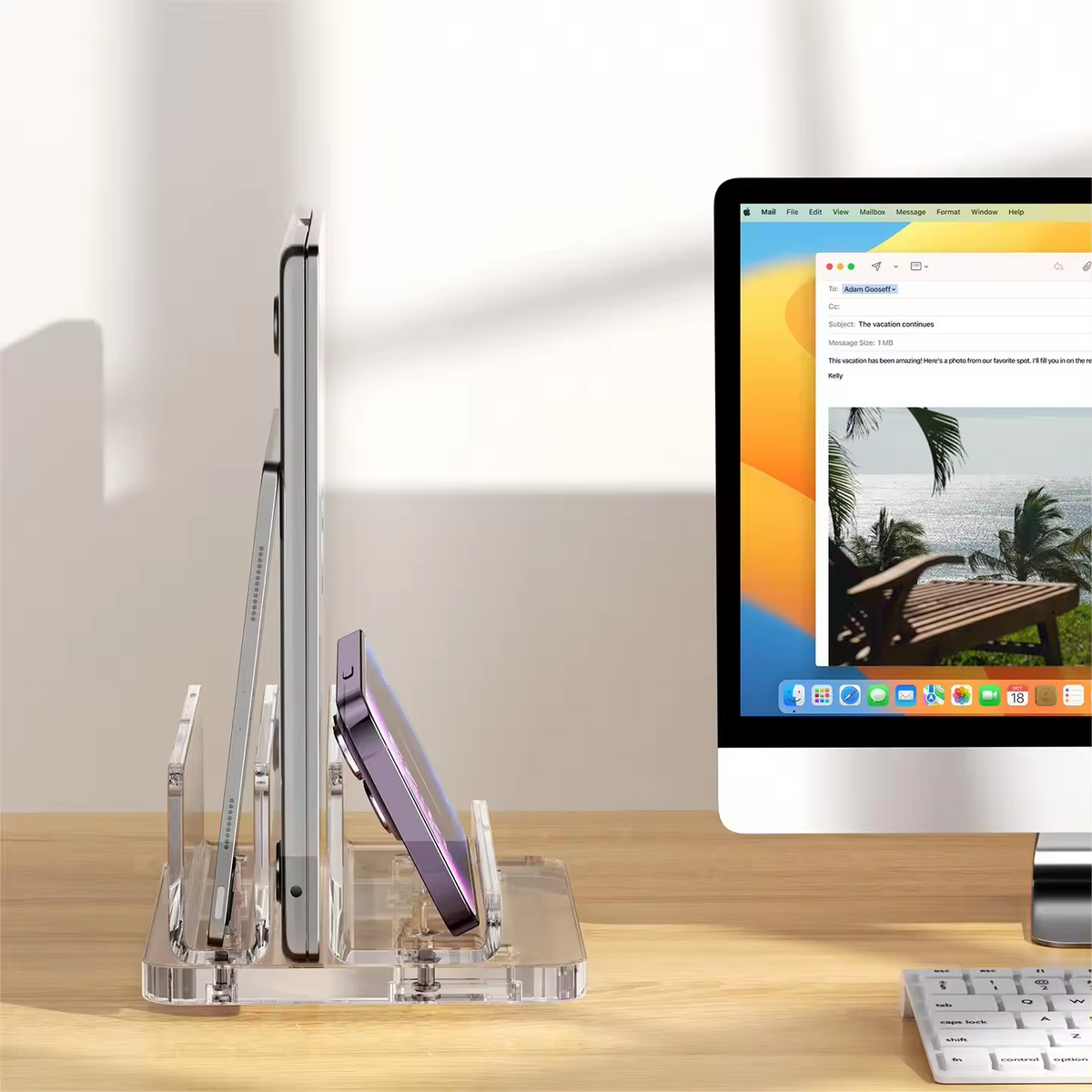 The Tri-Layer Stand Laptop, Keyboard & Phone | حامل الطبقات الثلاث — لابتوب وهاتف