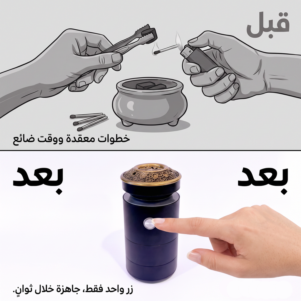 Portable Incense burner -  مبخرة ذكية تعمل بالشحن