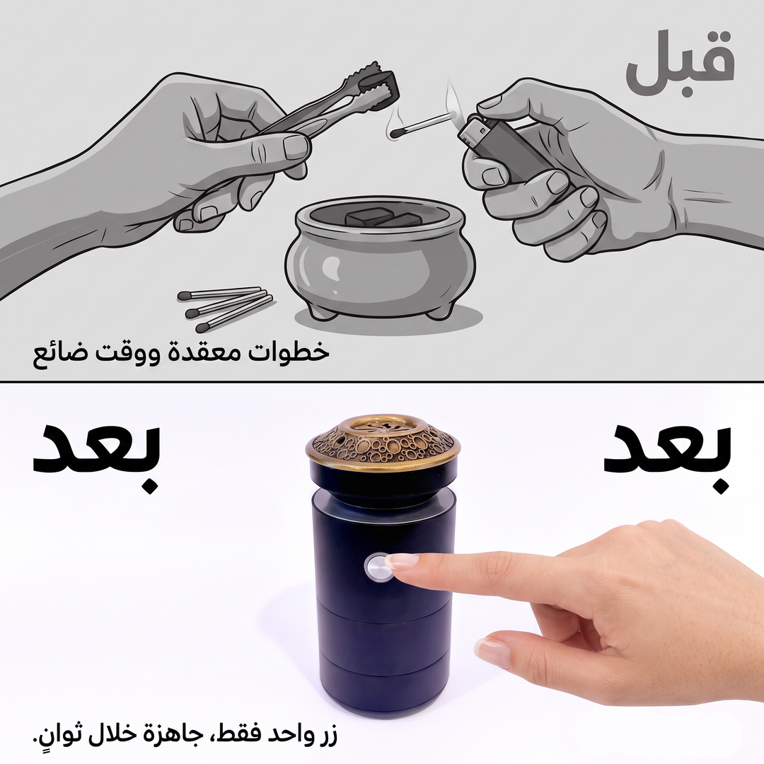 Portable Incense burner -  مبخرة ذكية تعمل بالشحن